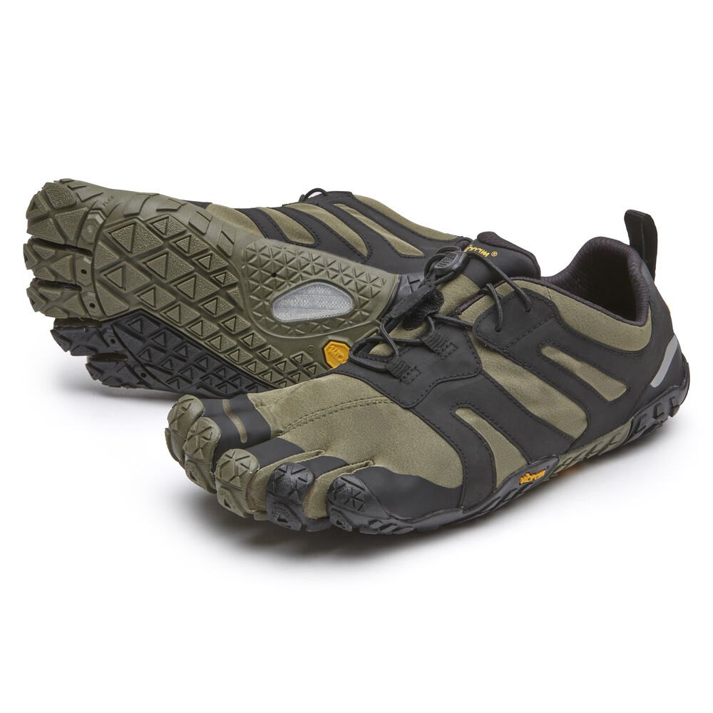 Vibram Five Fingers Mens V-Trail 2.0 - Running Shoes Olive/Black - BSW034257